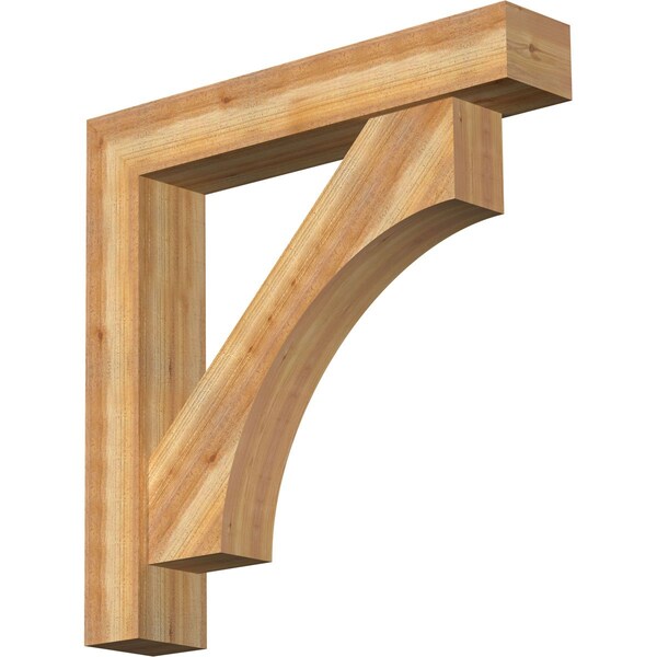 Ekena Millwork Westlake Block Rough Sawn Bracket w/ Offset Brace, Western Red Cedar, 8"W x 44"D x 44"H BKT0806X44X44WTL05RWR - main